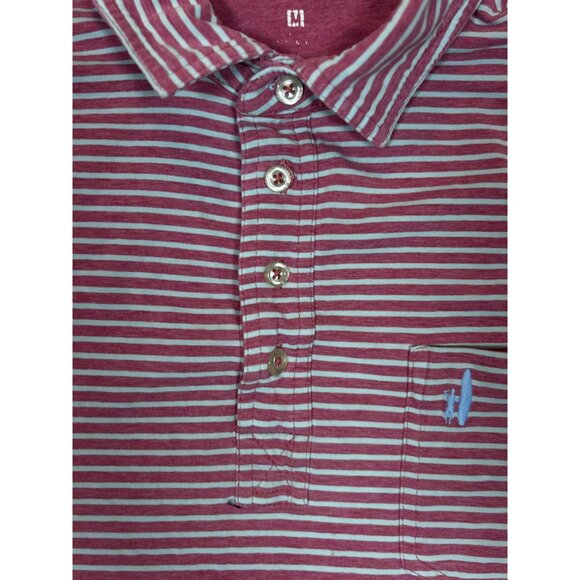Johnnie-O Mens Hangin Out Striped Polo Shirt M Cotton Blend Casual Wear - Picture 6 of 16
